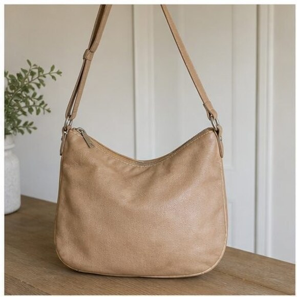 None Handbags - Cream Vegan Leather Bag